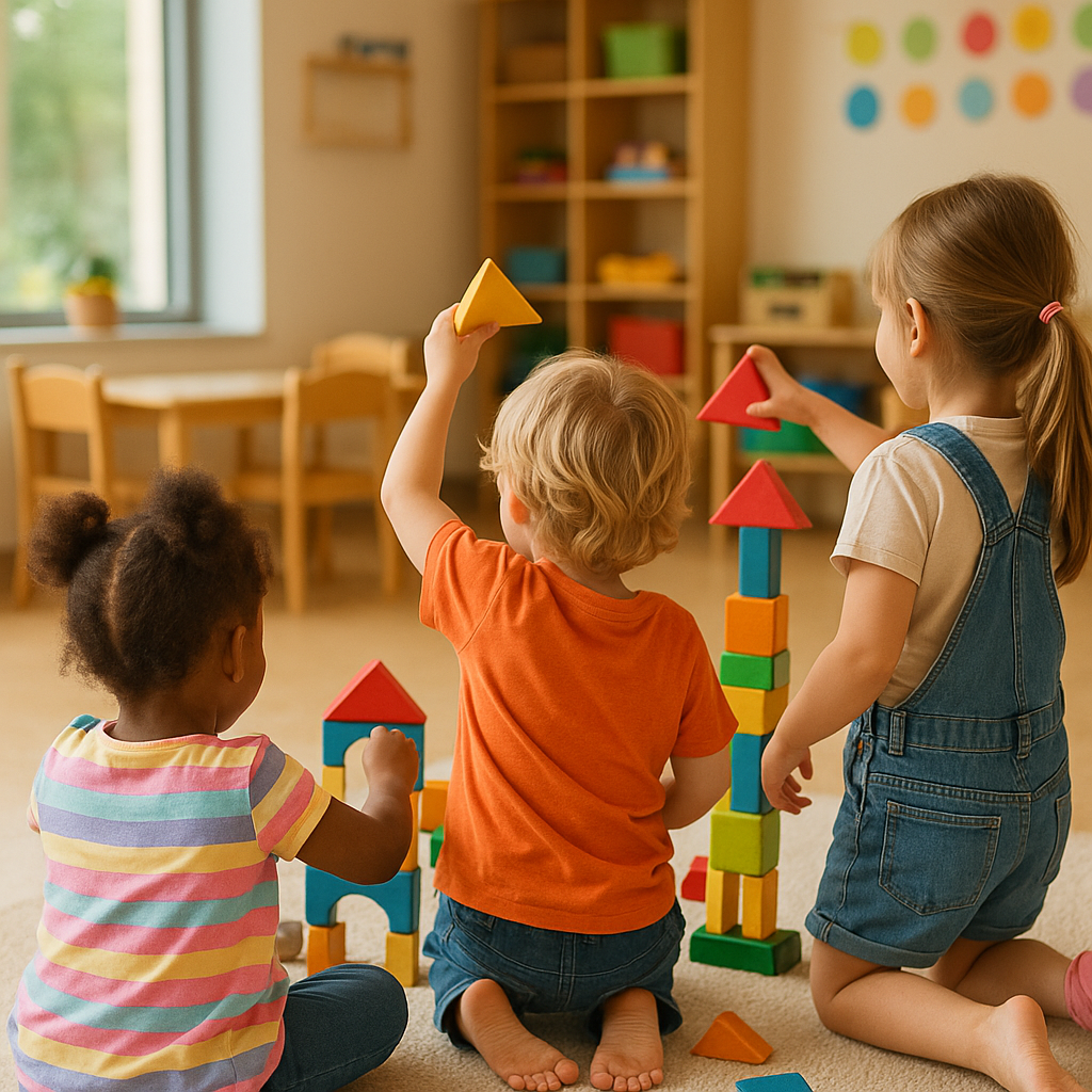 Kinder spielen und malen
